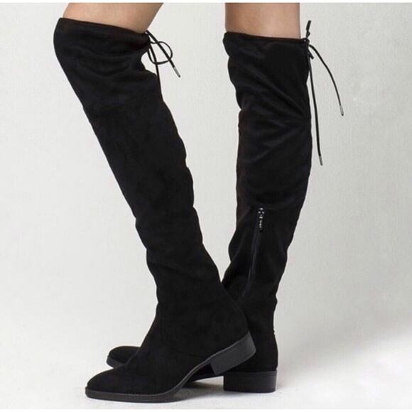 CIRCUS SAM EDELMAN Peyton Black Stretch Microsuede Over the Knee Boot - Picture 2 of 9